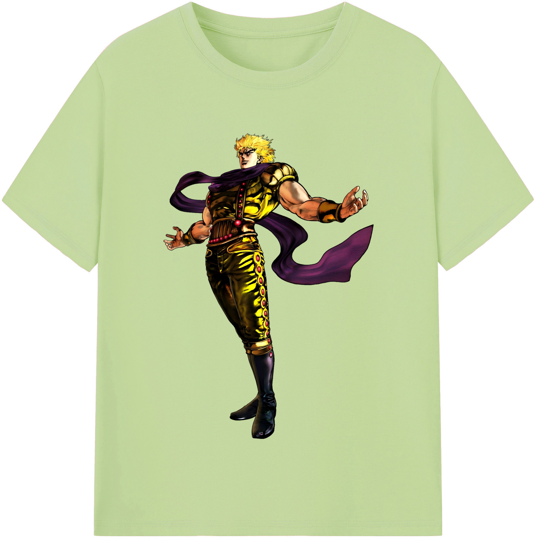 （画像用） ジョジョの奇妙な冒険 ディオ?ブランドー JoJo's Bizarre Adventure Dio Brando 綿100％半袖Tシャツ（フロントプリント）